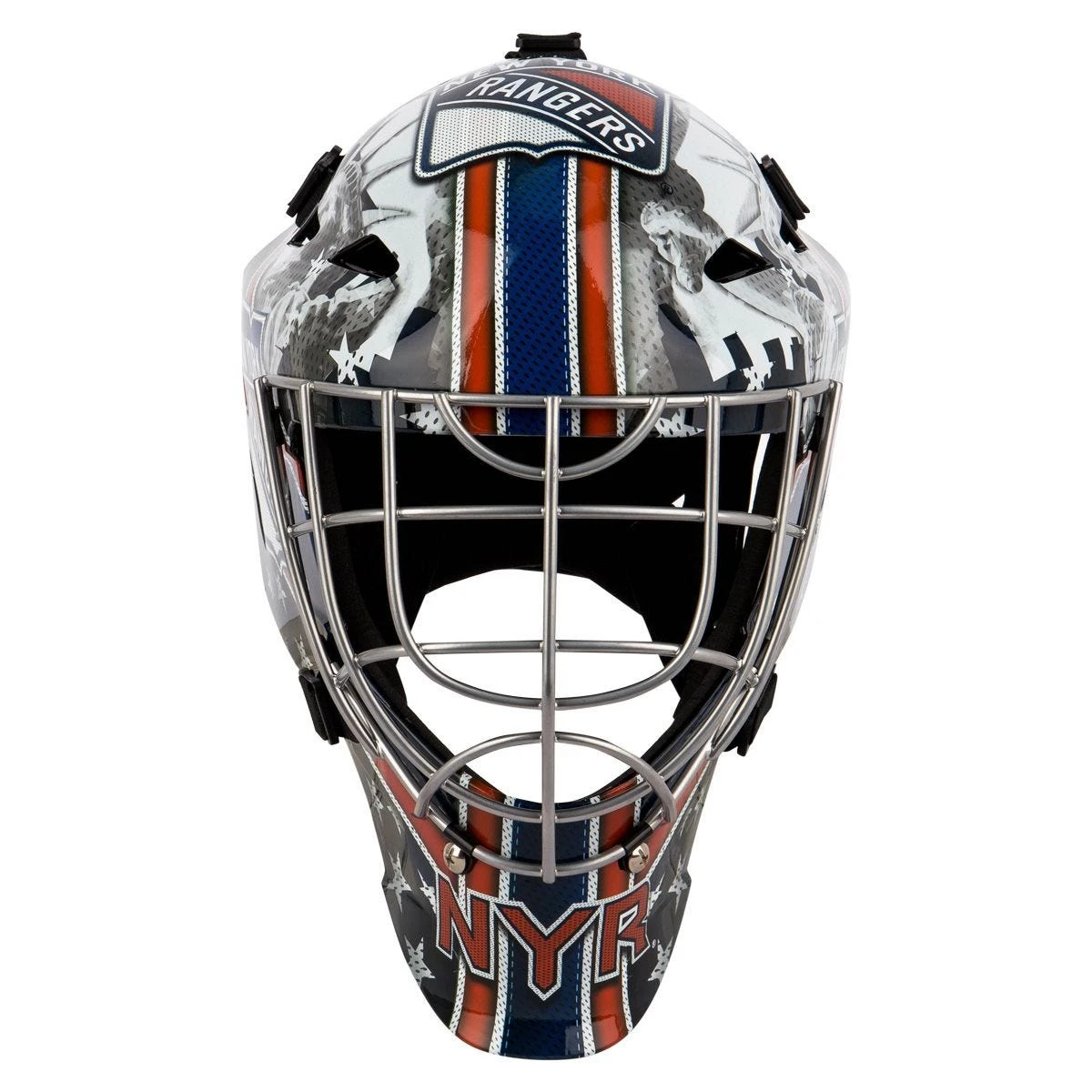 Franklin GFM 1500 New York Rangers Goalie Face Mask 5 Franklin GFM 1500 New York Rangers Goalie Face Mask - Image 3
