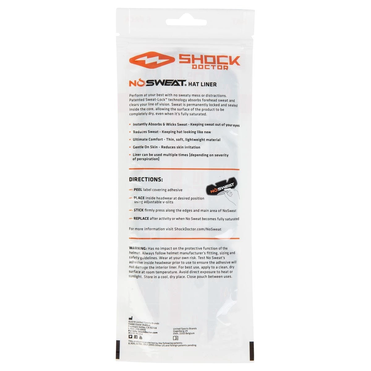 Shock Doctor NoSweat Hat Sweat Liner - 25 Pack 4 Shock Doctor NoSweat Hat Sweat Liner - 25 Pack - Image 2