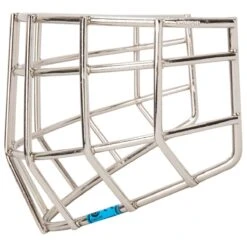 CCM Carbon Steel Youth Straight Bar Cage - Chrome -Hockey Series Store ccm goalie accessories carbon steel straight goalie cage yth chrome inset3