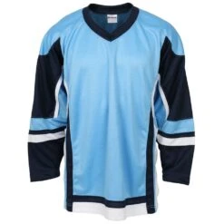 Stadium Youth Hockey Jersey - Powder Blue/Navy/White