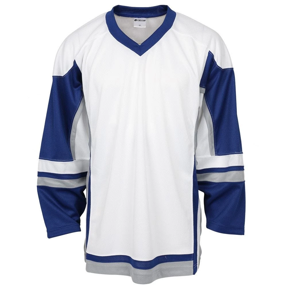 Stadium Youth Hockey Jersey - White/Royal/Gray 4 Stadium Youth Hockey Jersey - White/Royal/Gray - Image 2
